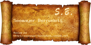 Seemayer Bernadett névjegykártya